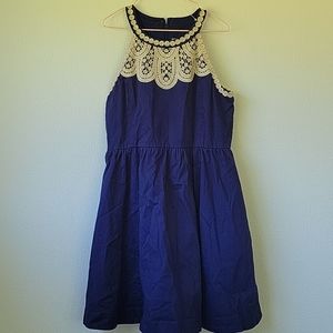 Lilly Pulitzer Girls Navy and Gold Dress size 14